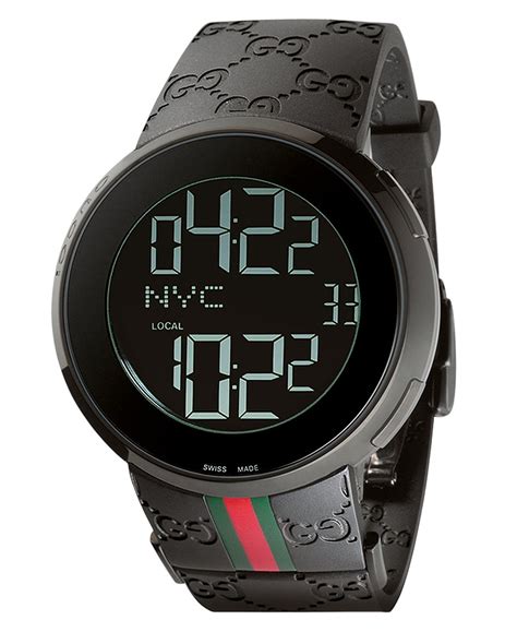 gucci men's wrist watch black ya114207 44mm rubber